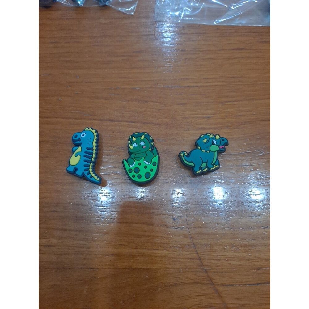 Lot Of 3 Dinosaur Themed Croc‎ Charm Jibz